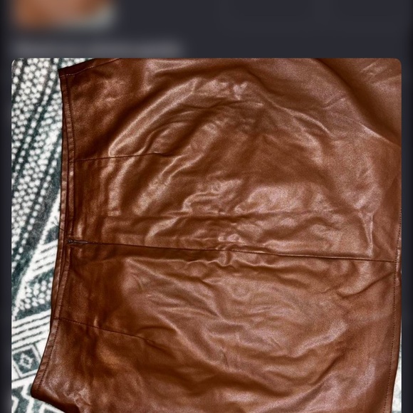 Fashion Nova Tan Faux Leather Skirt - Picture 2 of 2